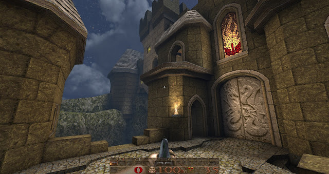 Quake - Arcane Dimensions - At the castle entrance in "the horde of Zendar" map!