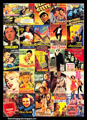 collage con posters de cine antiguos