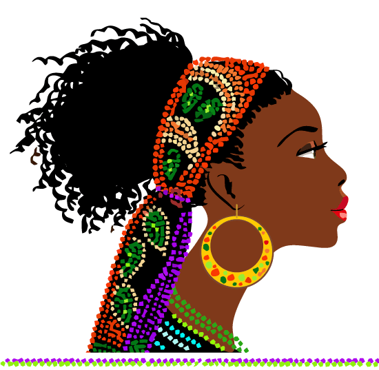 Perfil de Mujer Africana vector