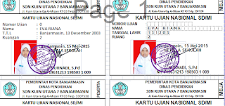 gambar kartu peserta Ujian Terbaru
