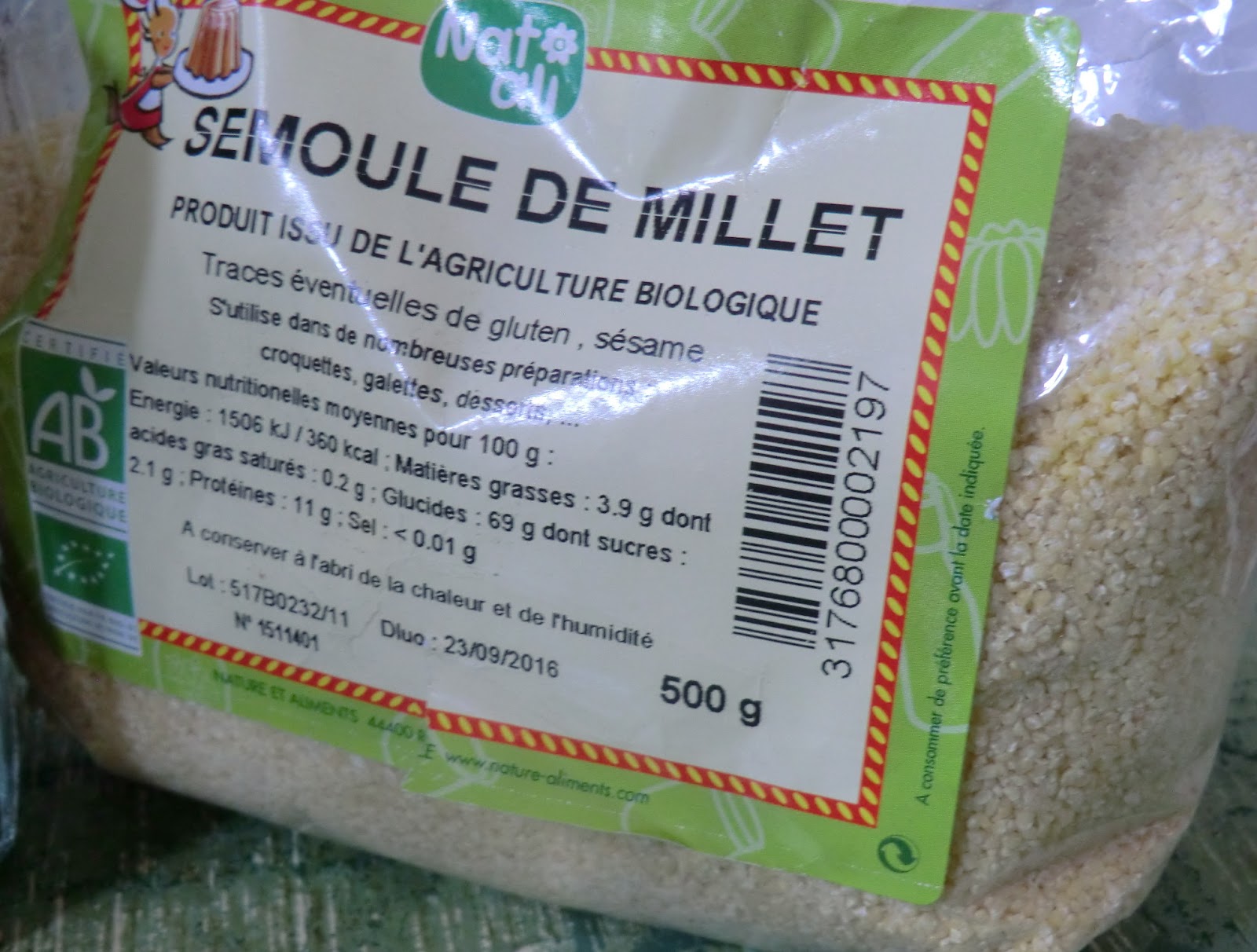 Semoule de millet au lait végétal, rhum et raisins secs - Ma petite