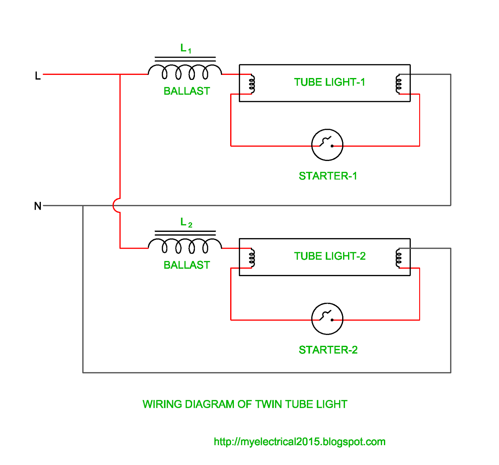 Wiring Diagram of Twin Tube Light Electrical Revolution