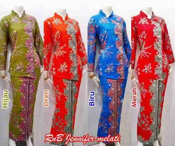  Baju  Setelan Rok Blus Batik Model Pramugari  Baju  Batik 