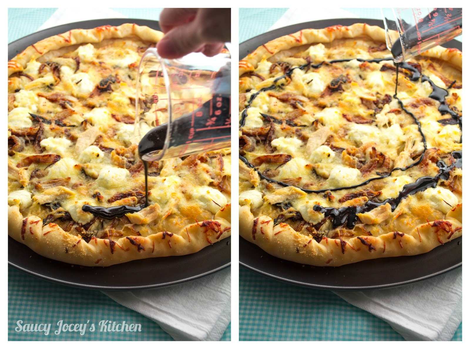 Saucy Jocey's Kitchen White Pizza with Balsamic Glaze