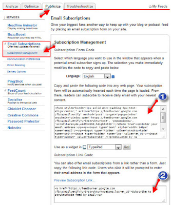 Bagaimana cara memasang widget email subcriber dengan feed burner pada blog Cara Membuat Widget Email Subcriber Feedburner pada Blog