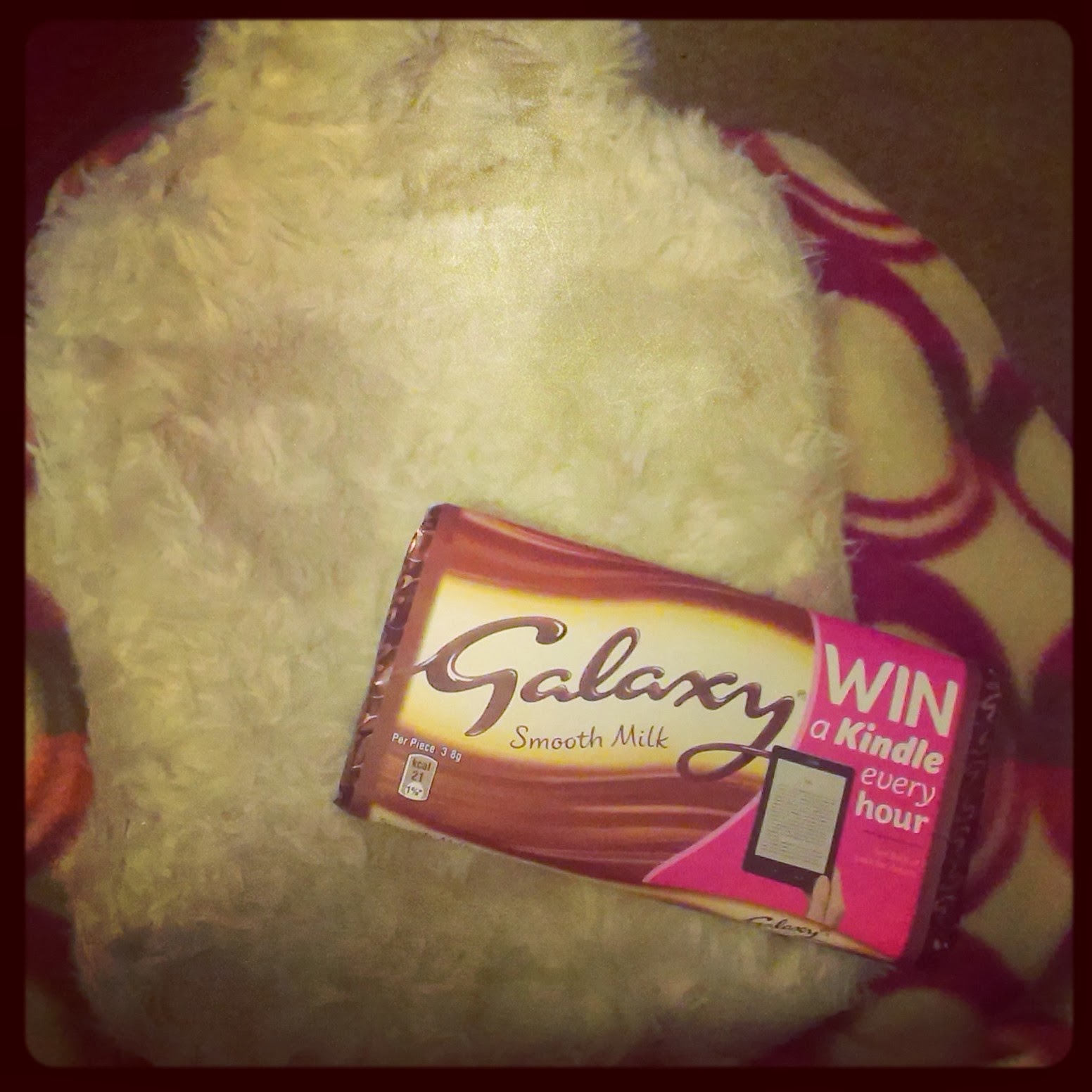 Galaxy bar and hot water bottle