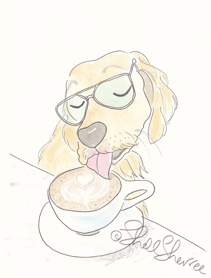 Lattes of Love Puppuccino illustration © Shell Sherree all rights reserved