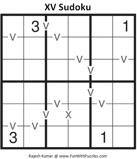 Mini XV Sudoku Mini Sudoku Series 56 