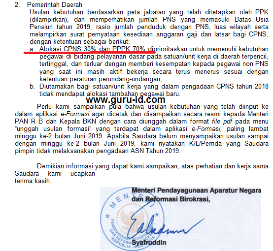 Rekrutmen Cpns Dan P3k Tahun 2019 Baca Surat Edaran Menpan