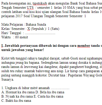 Contoh Pidato Bahasa Sunda Tentang Ibu
