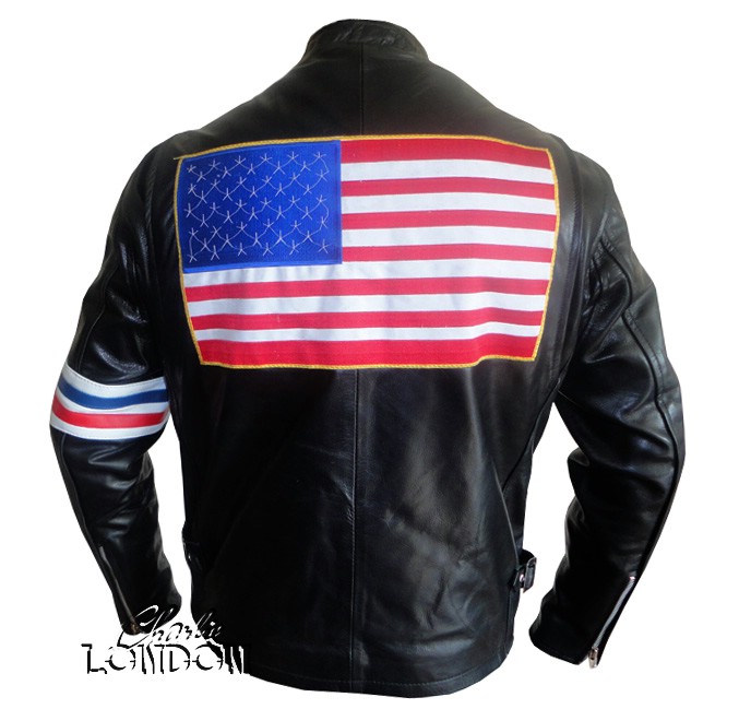 Looks Like Leather: Stars and Stripes Leather Jacket