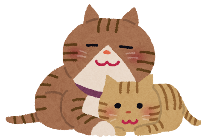 じゃれあっている猫の親子のイラスト かわいいフリー素材集 いらすとや