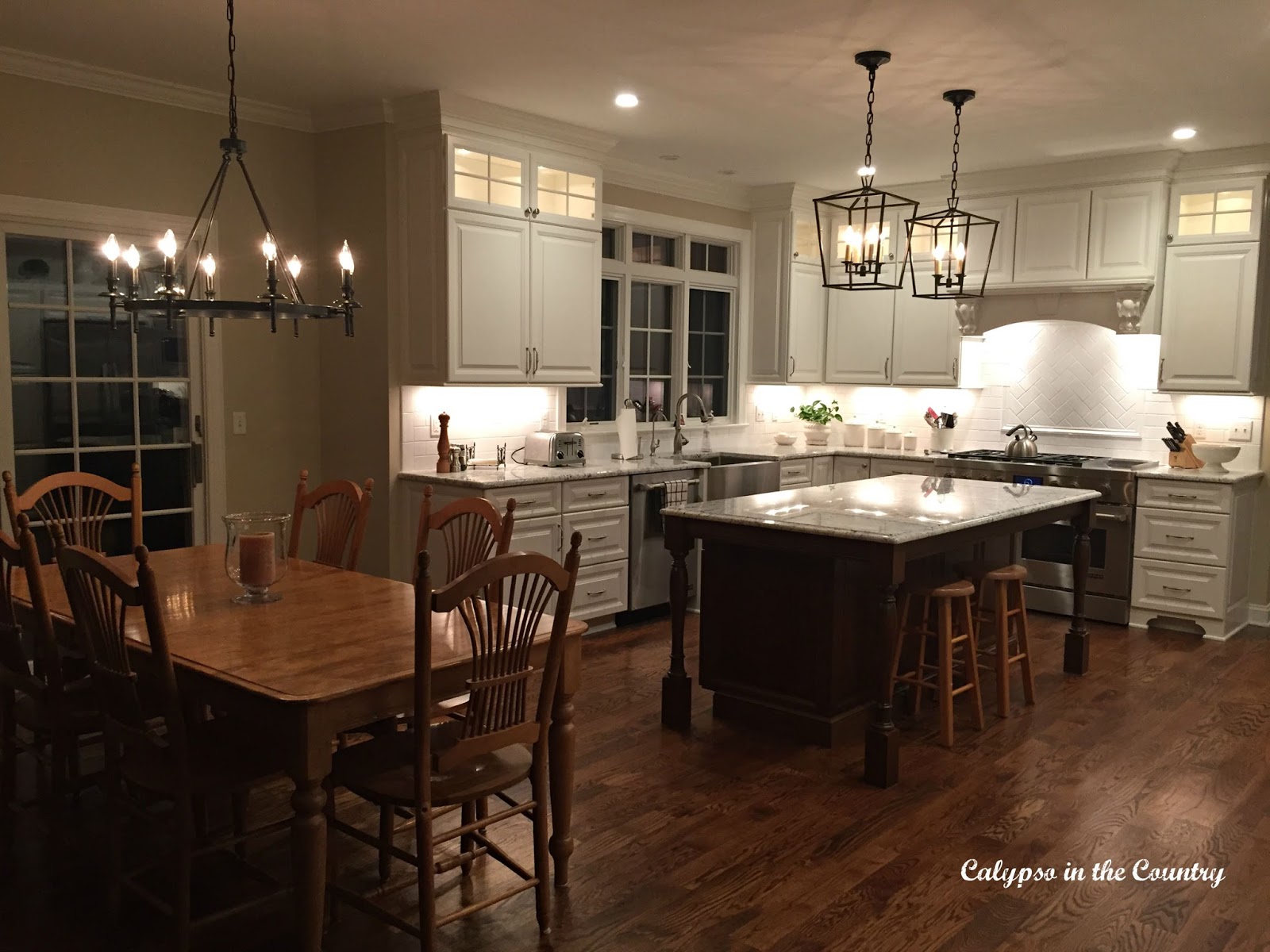 Kitchen Cabinet Lighting in new white kitchen