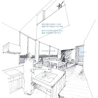 川の広がりを取込む立体的内部空間の三階建て狭小都市型住宅 川の広がりを取込む立体的内部空間の三階建て狭小都市型住宅