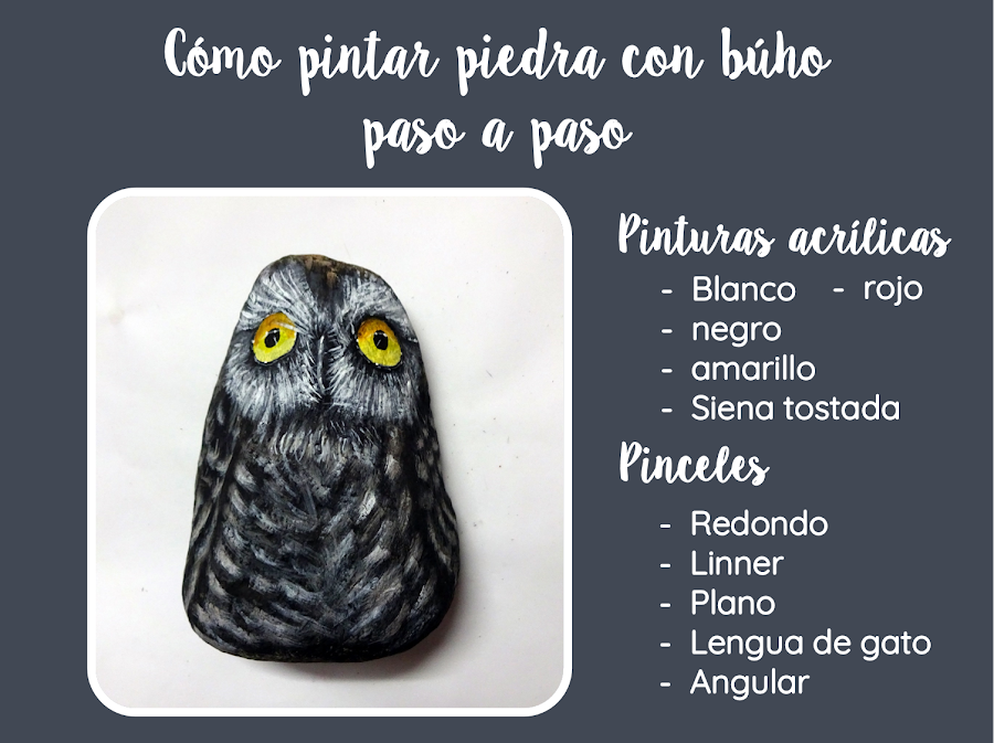 COMO PINTAR PIEDRAS CON BUHOS PASO A PASO