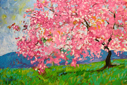 spring acrylic painting canvas pink tree paintings trees blossom patty baker paints cherry discover