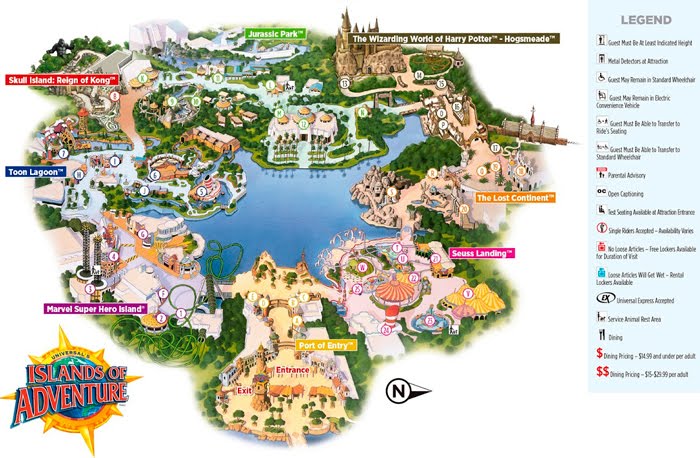 Universal's Islands of Adventure e suas atrações - Foco em Orlando