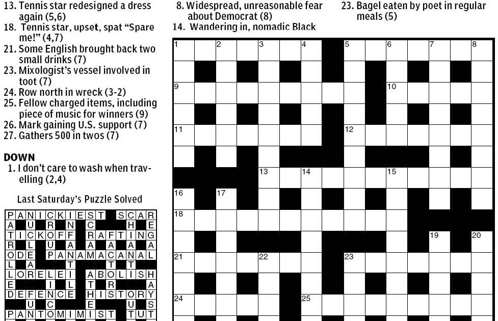 National Post Cryptic Crossword Forum Saturday June 25 2011 Tennis Anyone