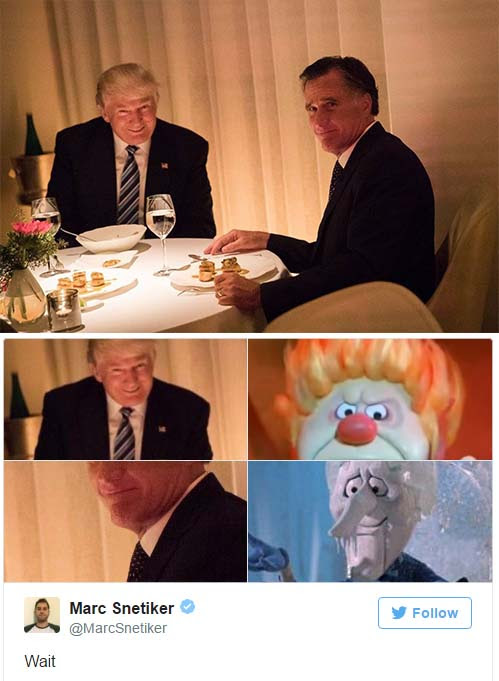 Donald Trump and Mitt Romney have dinner  Twitter reacts with Memes. 