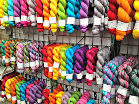 easyknits.co.uk stand at woolfest - bright colours of yarn and wool