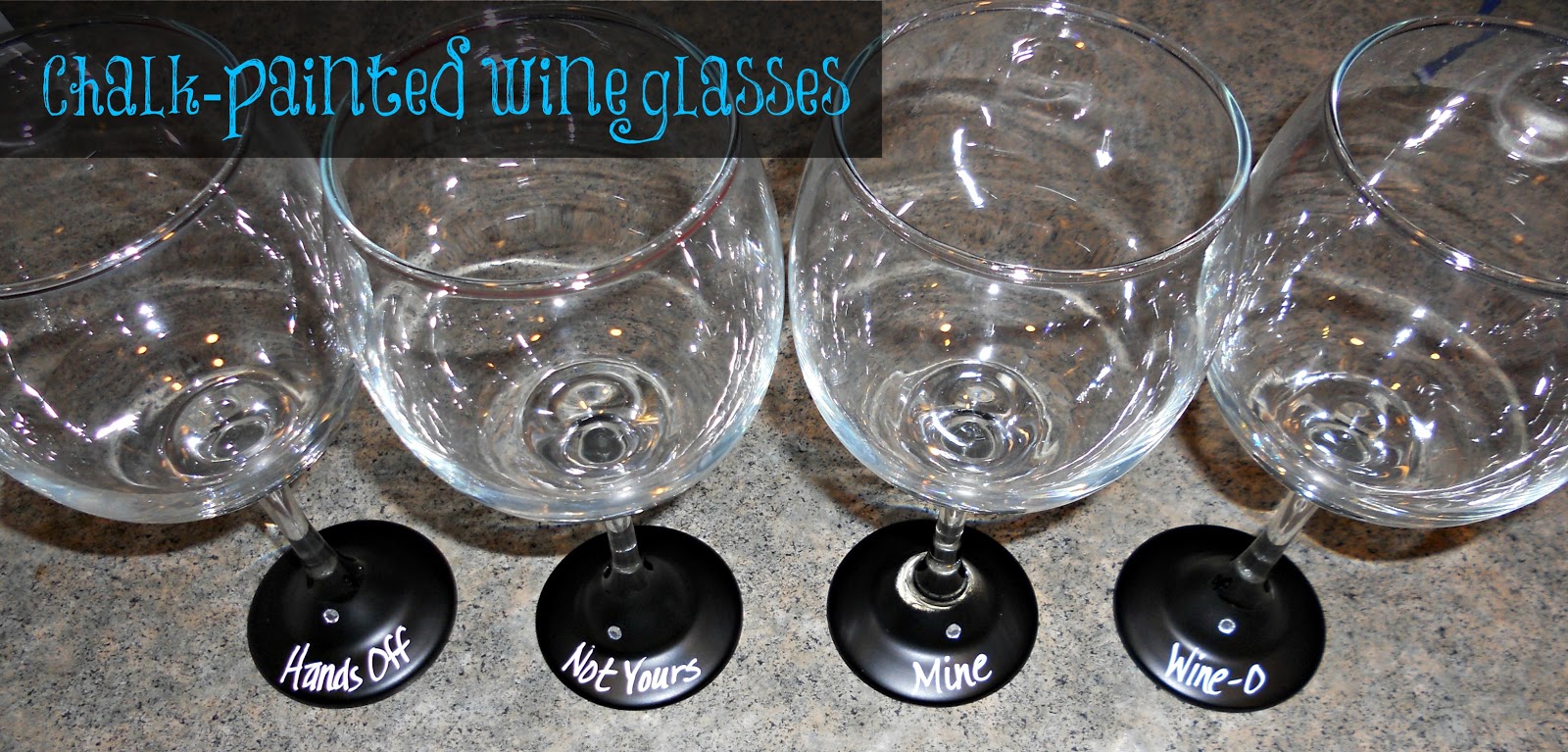crazylou Homemade Holiday'sChalkboard Painted Wine Glasses