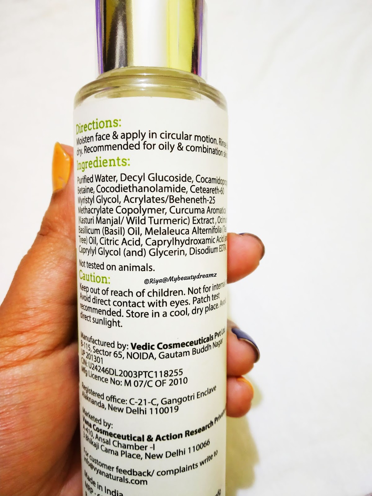 vya naturals face wash