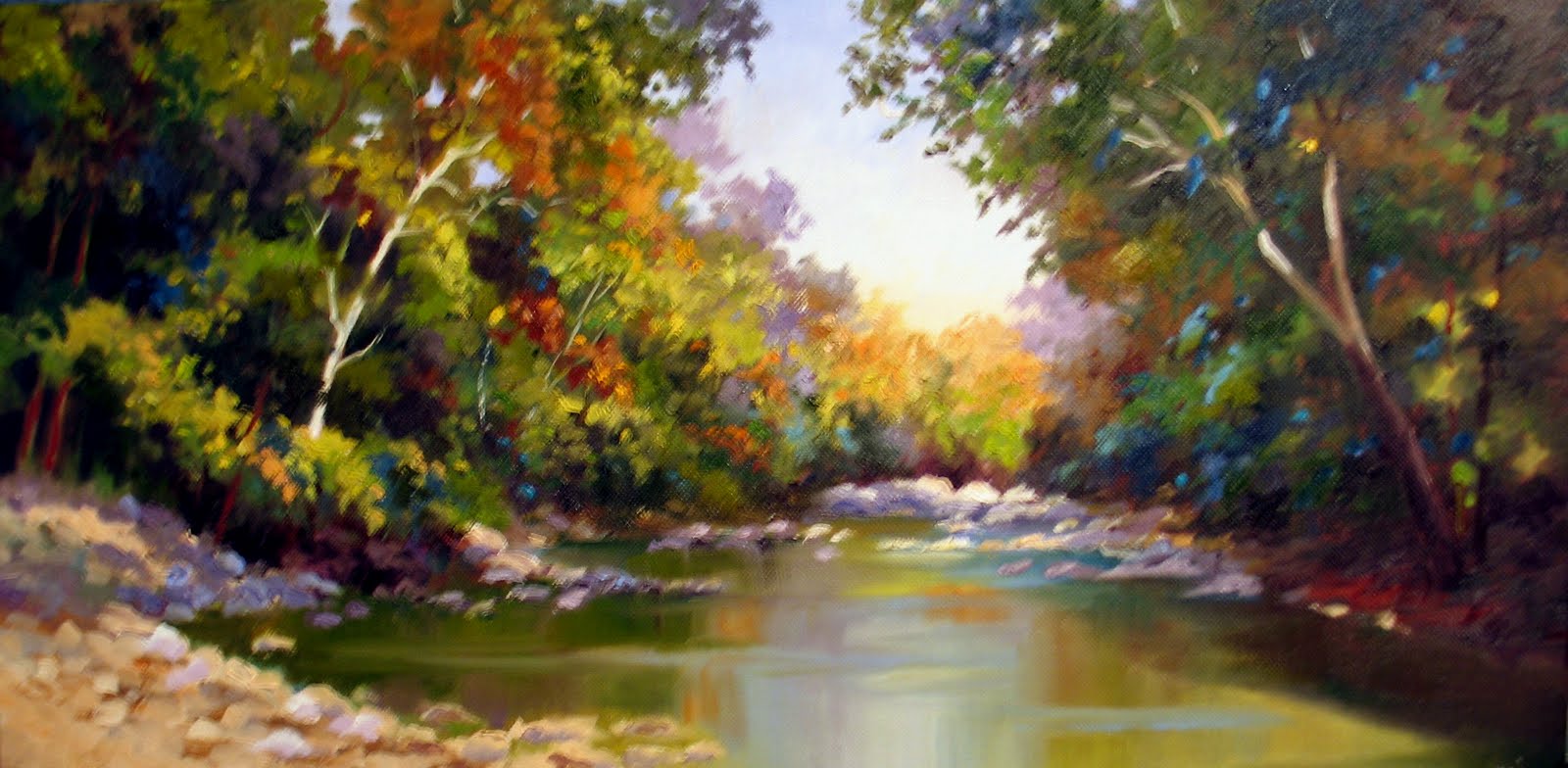 Nel's Everyday Painting Revised Panoramic Creek