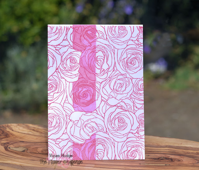 Roses all Over card Roses, Flower challenge, One layer card