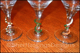 beaded wine glass marker, blog tutorial, craft tutorial, free pattern, free tutorial