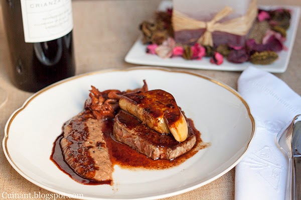 Solomillo de cerdo al oporto con foie