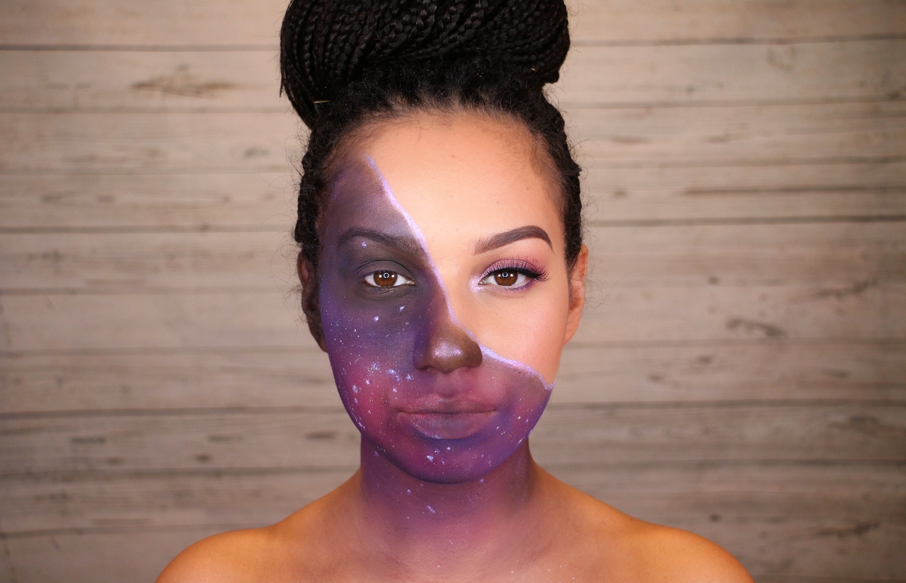 Half Galaxy Face tutorial (Halloween/Fancy Dress Makeup)