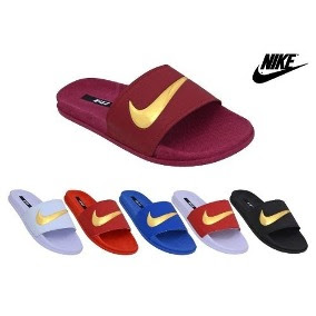 chinelo nike vinho com dourado