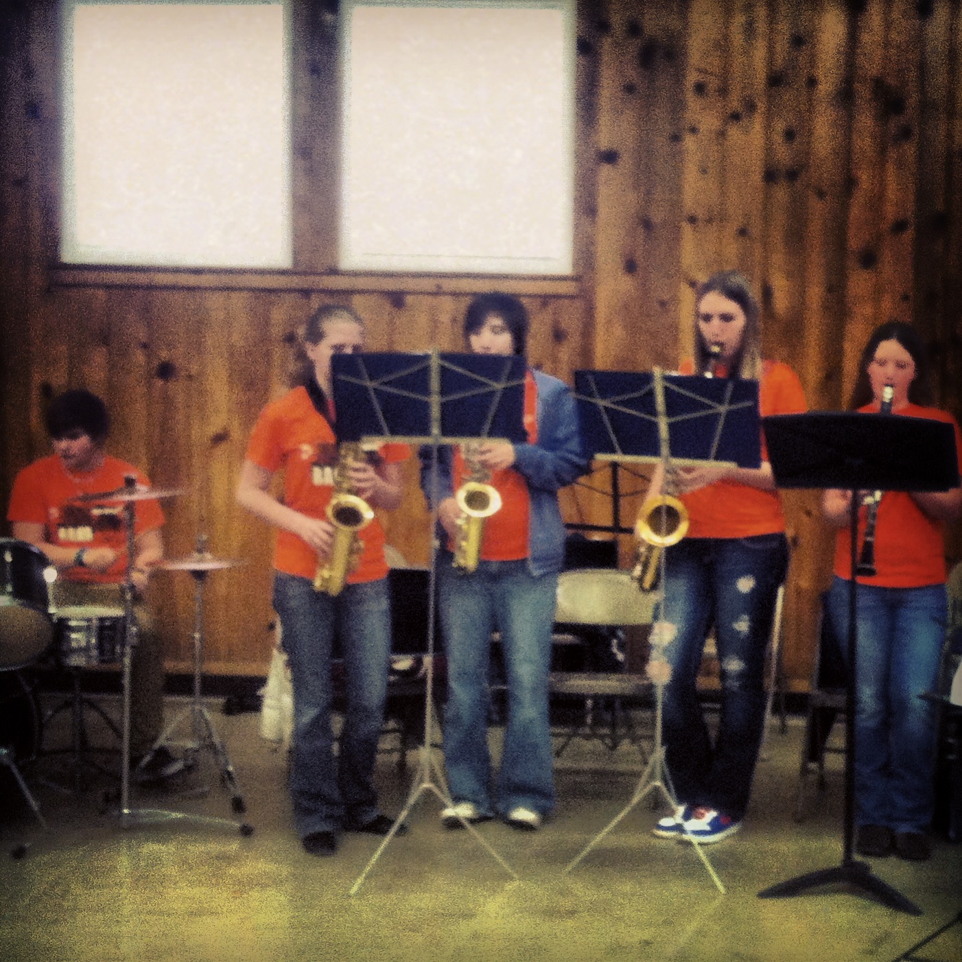 New Berlin Bands Pep Band Plays for Men's Club Pancake Breakfast