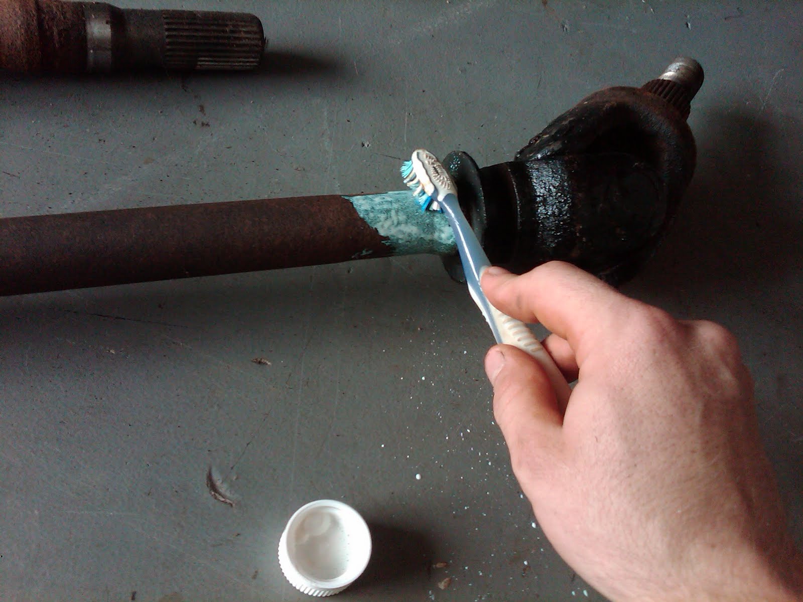 I love my toolbox Getting rid of rust on some axle shafts using