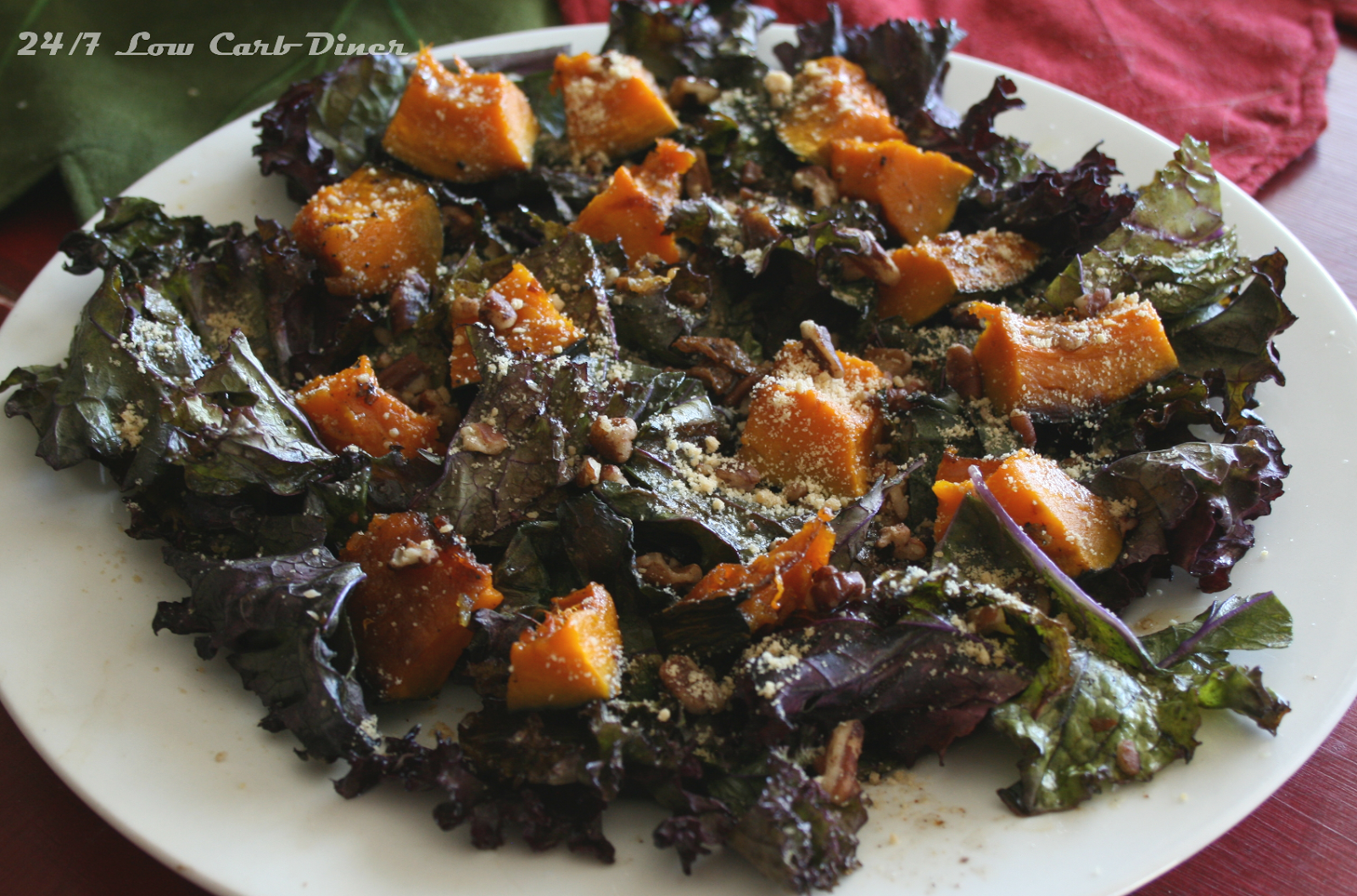 24/7 Low Carb Diner Roasted Purple Kale and Kabocha Salad
