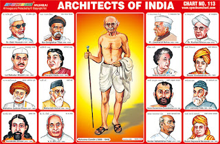 Architects of India Chart contains 17 images of Indian Leaders