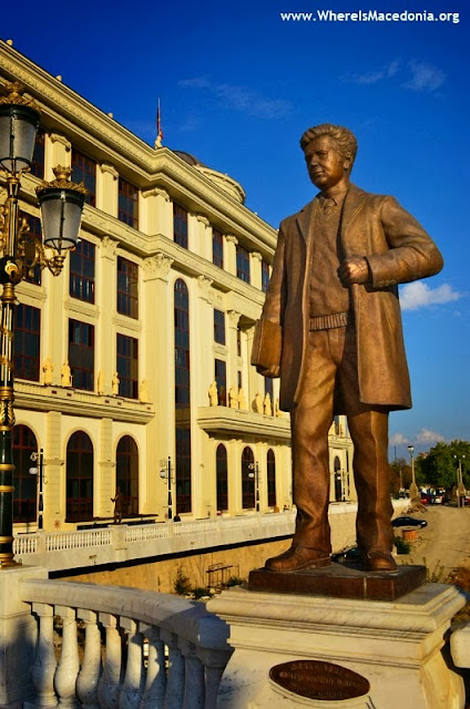 Monument at Art Bridge - Skopje, Macedonia