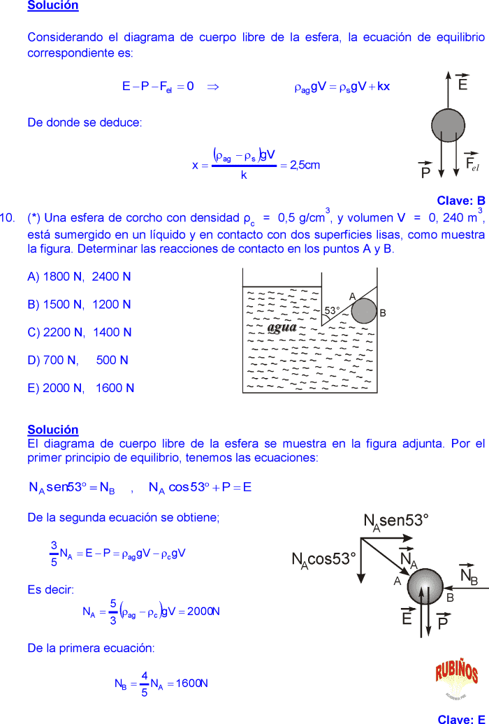 HIDROSTÁTICA EJEMPLOS Y EJERCICIOS RESUELTOS DE