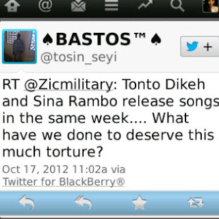 Tweet Of The Day - Twitter User Blast Tonto Dike and Sina Rambo Over New Songs 3