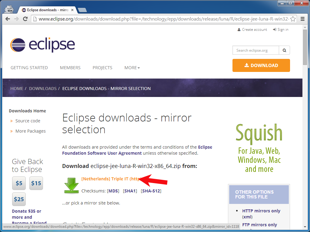 Download and install Eclipse Luna.