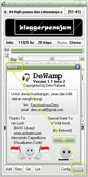 Dewamp aplikasi pemutar mp3 GRATIS alternatif Winamp Dewamp aplikasi pemutar mp3 GRATIS alternatif Winamp-tentang pembuat aplikasi