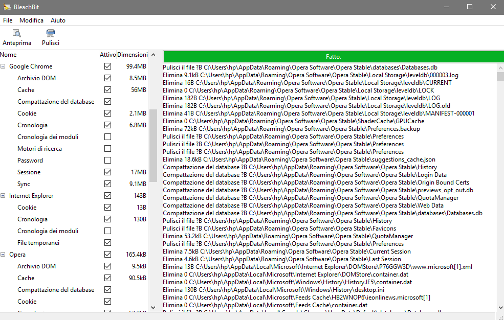 BleachBit come alternativa gratuita a CCleaner TantiLink