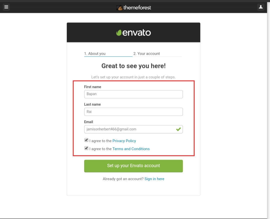 Demo form themeforest Demo form themeforest