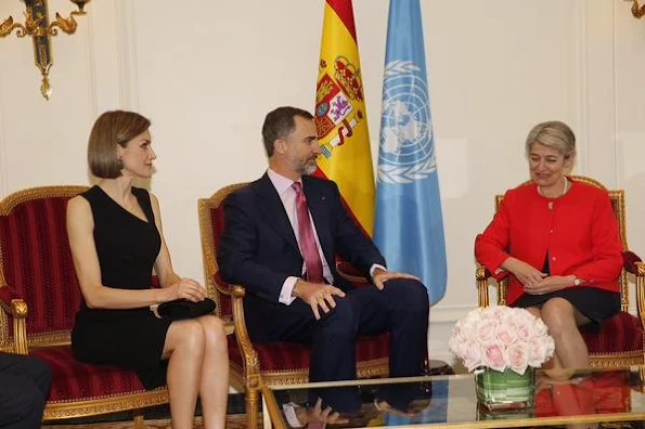 Queen Letizia of Spain attended a reception and meeting with the Spanish community at the residence of the Spanish ambassador to France