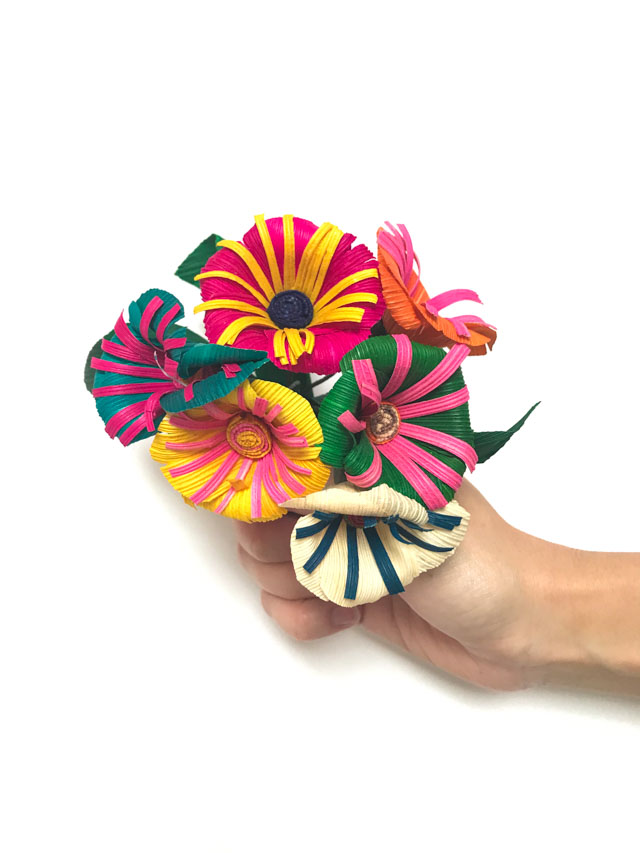 Colorful Mexican cornhusk flowers Colorful Mexican cornhusk flowers