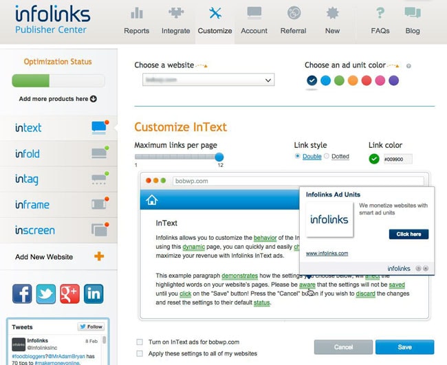 infolinks customize
