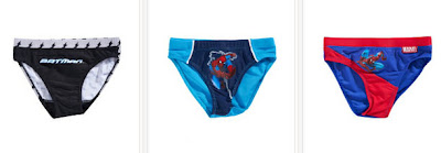 Bañadores tipo slip de Spiderman y Batman Bañadores tipo slip de Spiderman y Batman