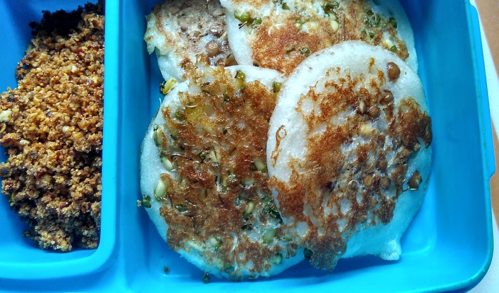 Healthy, Tasty and Easy Dosa Makeover Coin Uthappam/Dosa with Sprouts