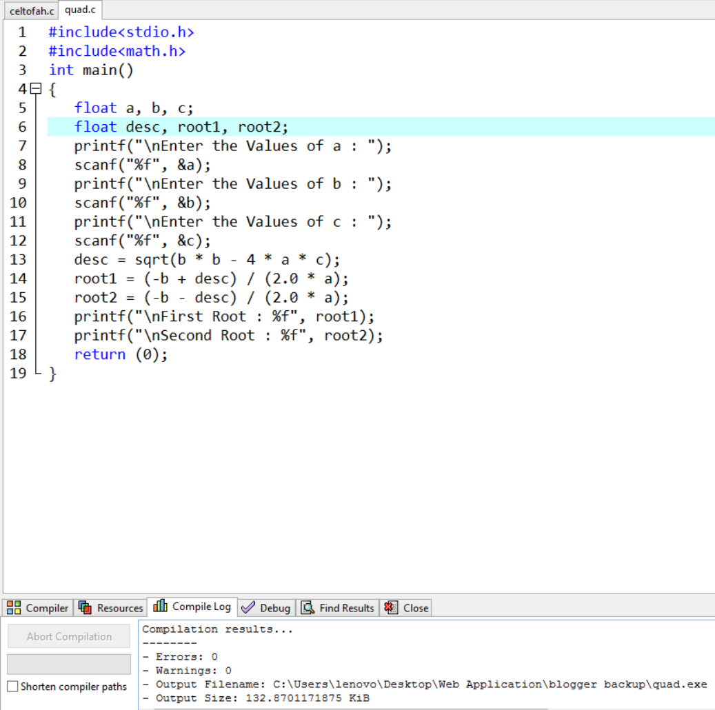 Hello netizens, On this post, I am going to share Program in C to Solve ...