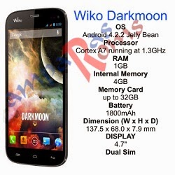 Wiko Darkmoon specs and stock rom download